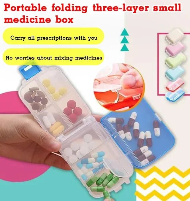 Portable Folding Three-Layer Small Medicine Box - Denna