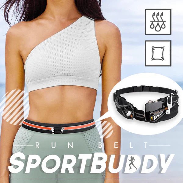 JOGGING GYM WORKOUT SLIM WAIST DOUBLE POCKET BELT - Denna