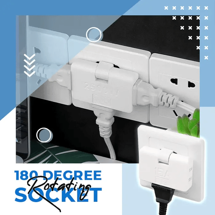 180 Degree Rotating 3 Way Flat Wall Outlet(2PCS) - Denna