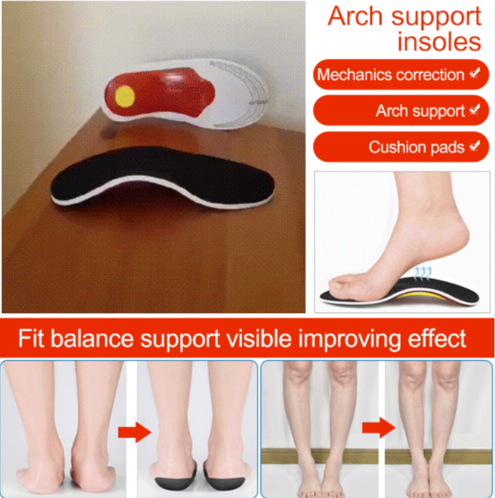 Leg correction arch support insole