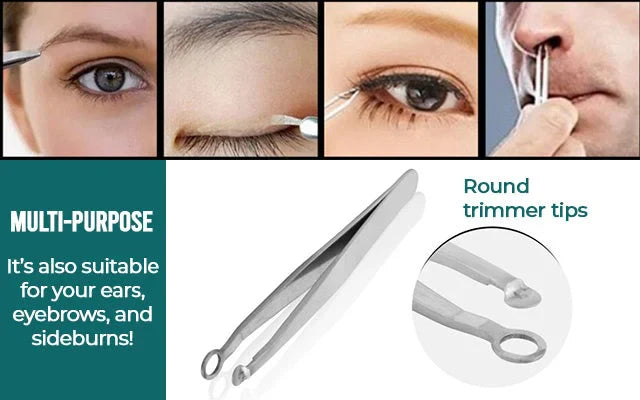 Multifunction Round-tipped Nose Hair Trimming Tweezers