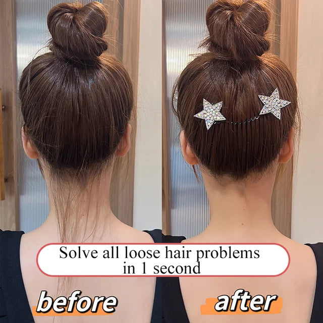 💖Rhinestone Star Hair Finishing Comb