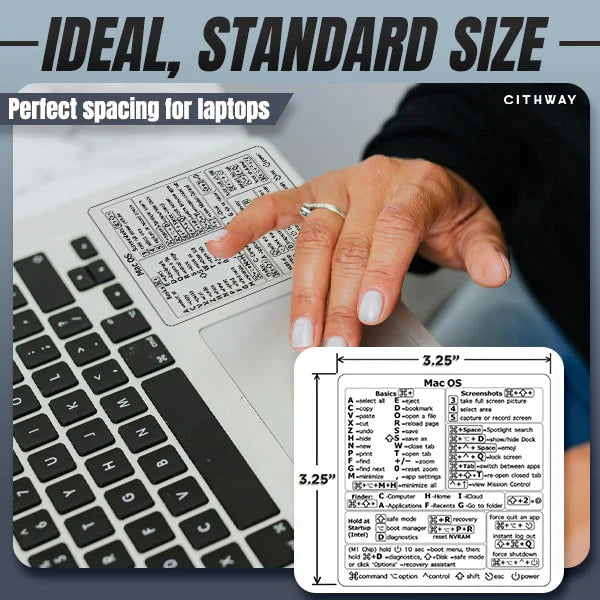 Universal Mac/Window OS Keyboard Shortcut Sticker