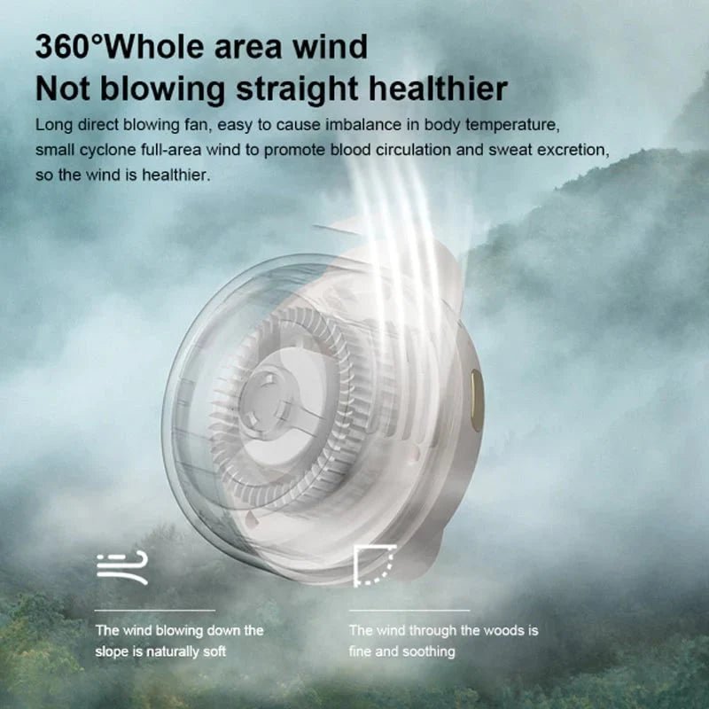 Whirlwind Clip Waist Neck Fan – 2-in-1: clip on waist or wear as necklace. Long 23hr runtime, quiet & powerful (5100rpm). Stay cool hands-free! - Denna