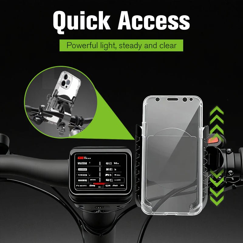 Quick-Release Bike Phone Mount – SecureLock & Shockproof Padding - Denna