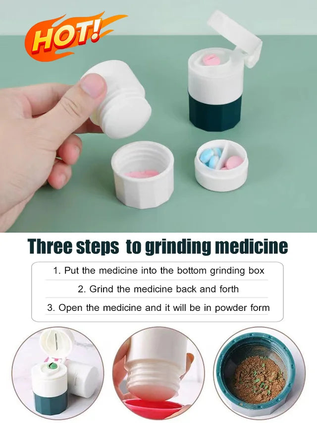Portable 4-in-1 medicine grinder