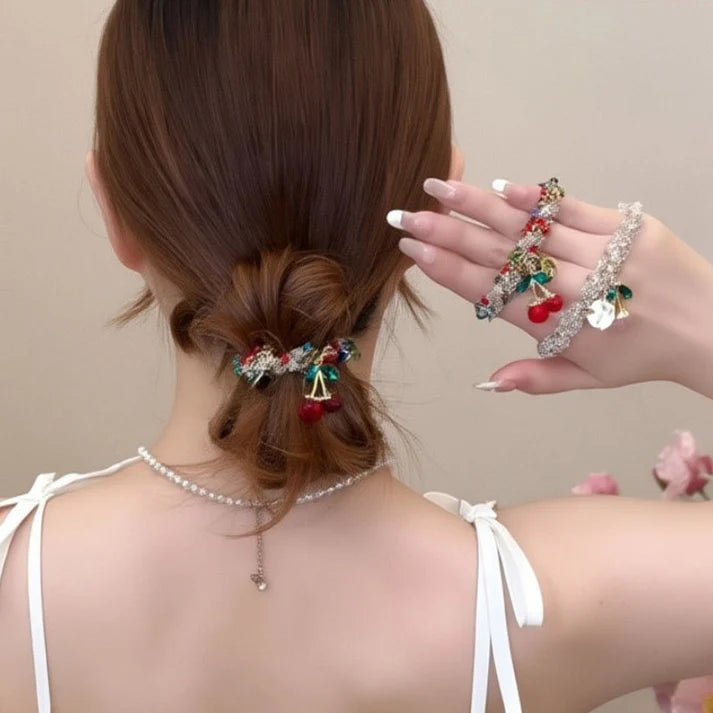 🍒Sparkling Cherry Charm Hair Band