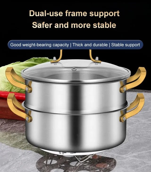 High foot multi-purpose thickened stainless steel steaming rack - Denna