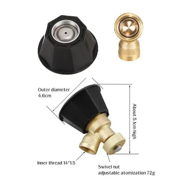 High pressure atomizing nozzle adjustable fine atomization - Denna
