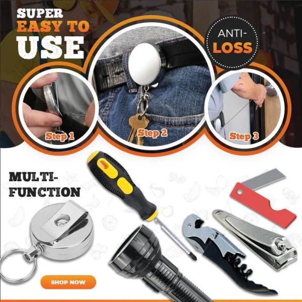 Retractable Keychain With Belt Clip - Denna