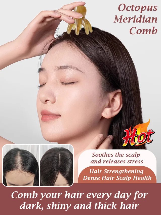 Octopus octopus comb🐙 head therapy meridian dredging massage claws tendon stick scrap - Denna
