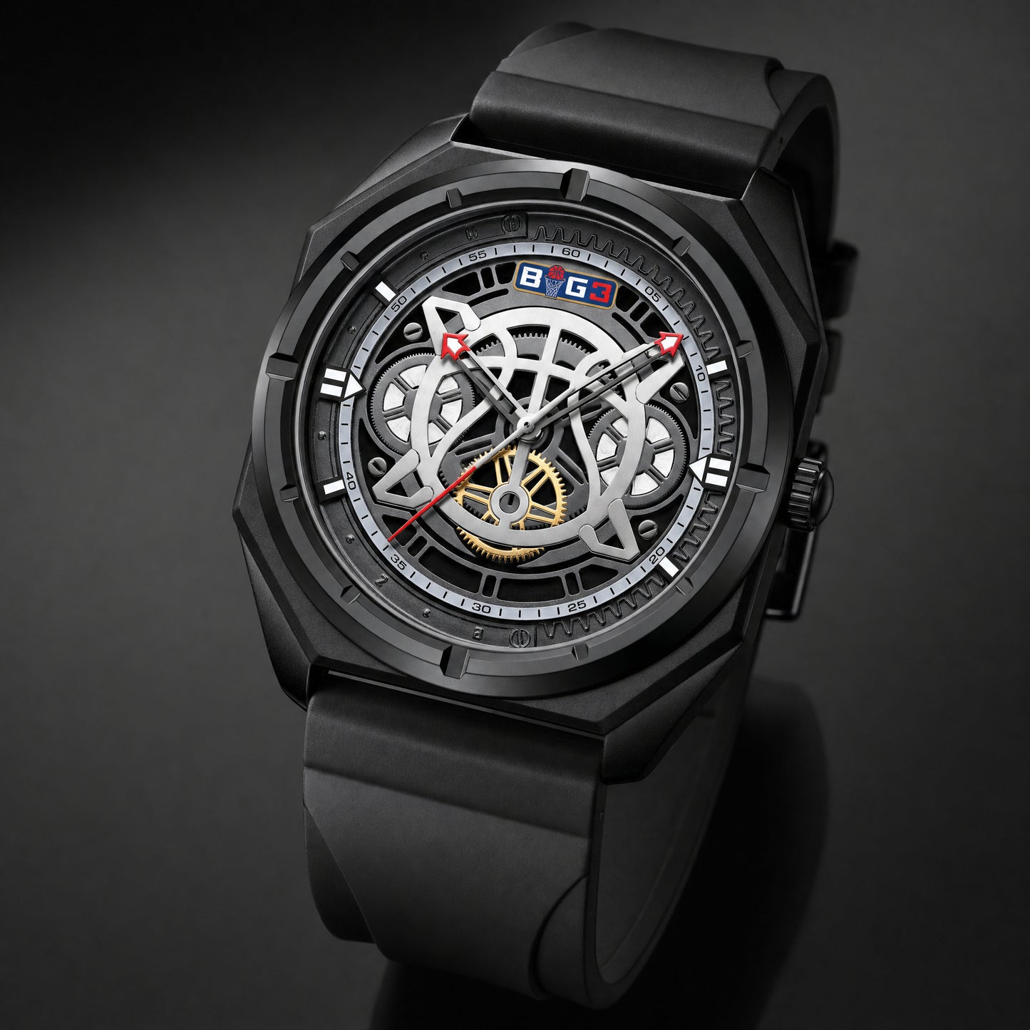 BIG3 Quartz Watch - Japanese Precision Urban Skeleton Aesthetic
