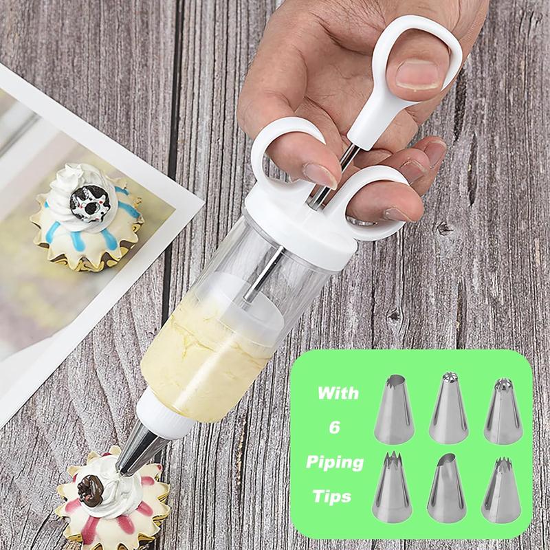 Stainless Steel Cake Decorating Gun Kit – Complete Frosting Piping Set with 18 Tips & Nozzles – Decorate Inside & Out
