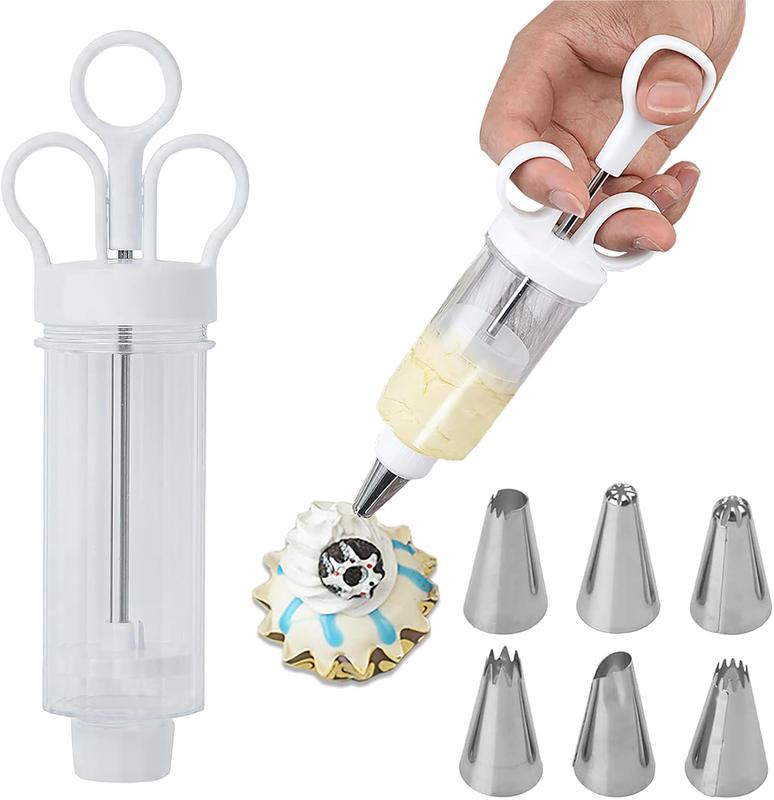 Stainless Steel Cake Decorating Gun Kit – Complete Frosting Piping Set with 18 Tips & Nozzles – Decorate Inside & Out