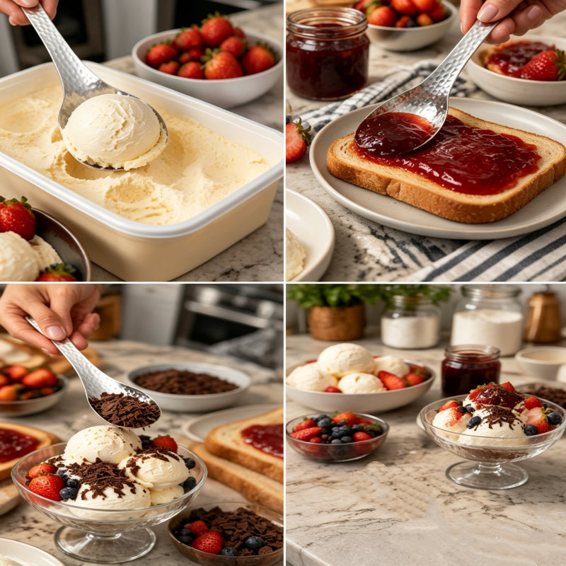🍰Stainless Steel Hammered Dessert Spoon