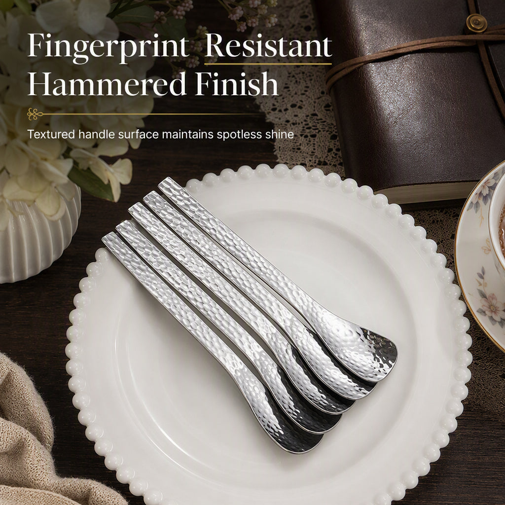 🍰Stainless Steel Hammered Dessert Spoon
