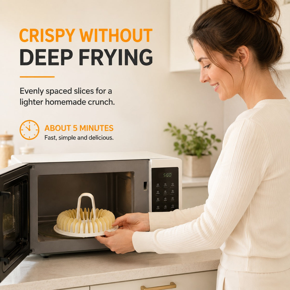 DIY Microwave Potato Chip Maker with Slicer Bowl Set