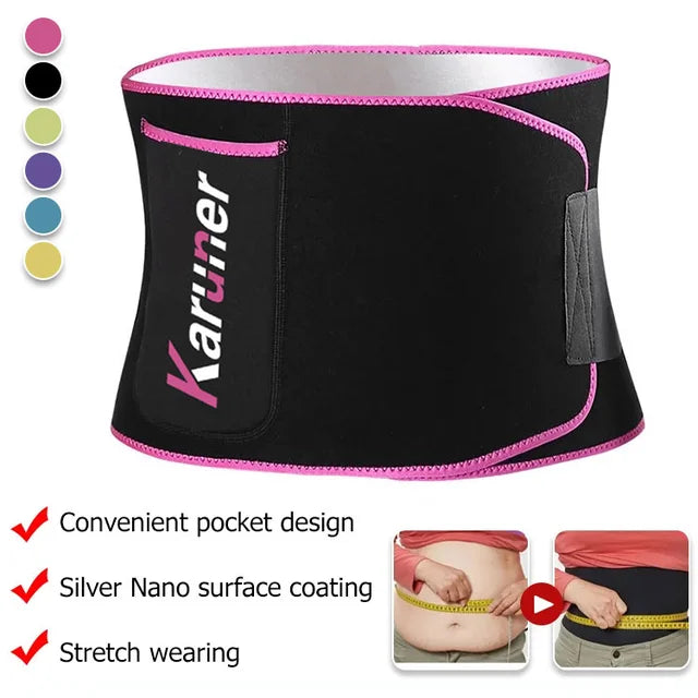 Sweating Silver Ion Corset Waist Trainer Belt with Pocket
