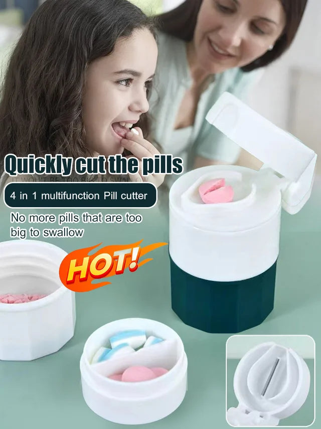 Portable 4-in-1 medicine grinder