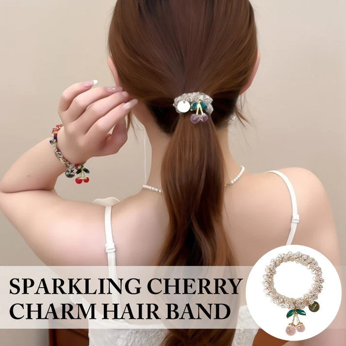 🍒Sparkling Cherry Charm Hair Band