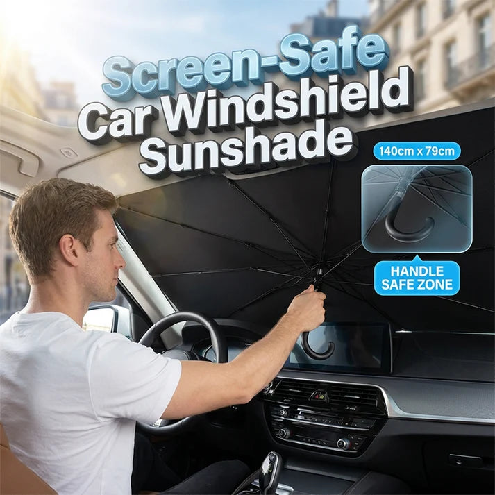 ShadeGo™ Car Windshield Sun Shade – Foldable, Heat-Blocking  | Keeps Interior Cool | UV Protection  | Universal Fit for All Vehicles