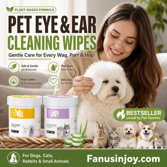 Natural Plant-Based Cleaning Wipes for Pet Eyes and Ears - Denna