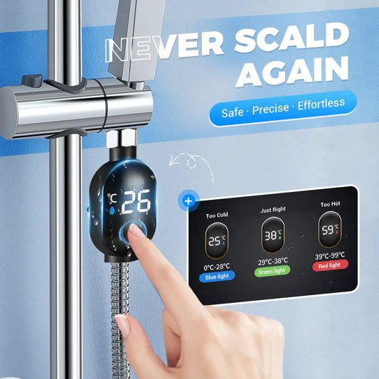 Shower Thermometer - Instant Digital Display, Waterproof & Easy Install for Safe Bathing