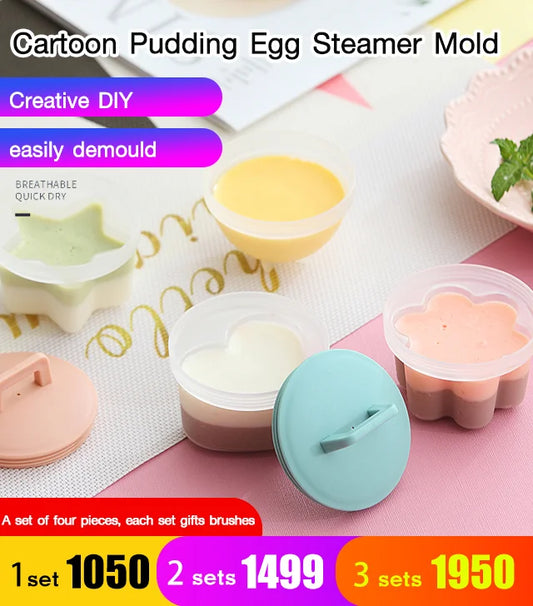 Non-stick cup cartoon pudding egg steamer mold