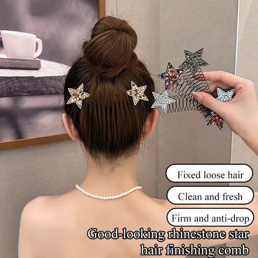 💖Rhinestone Star Hair Finishing Comb
