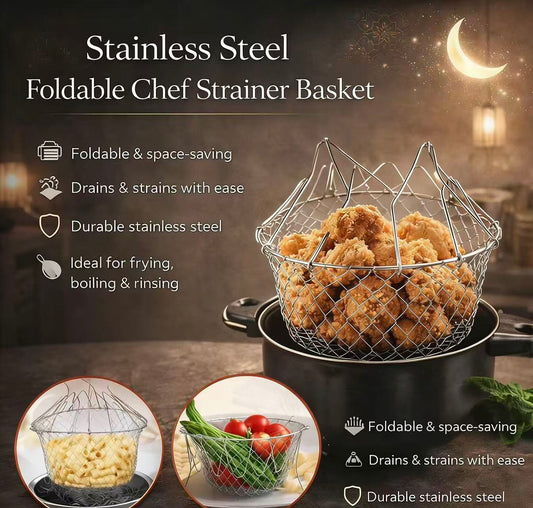 High-Quality Stainless Steel Foldable Chef Basket