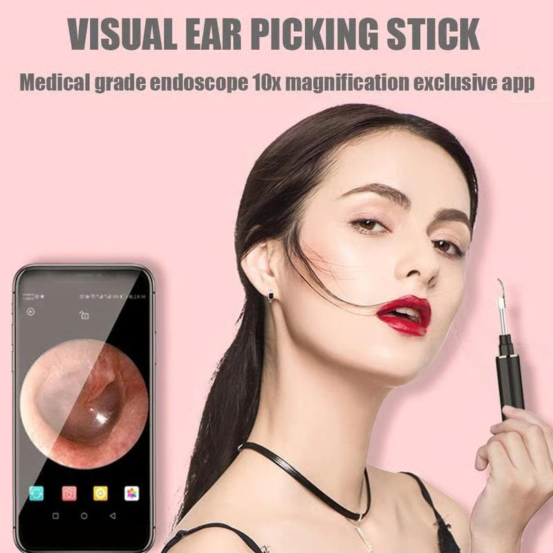 🔥Clean Earwax-Wi-Fi Visible Wax Removal Spoon, USB 1296P HD Load Otoscope