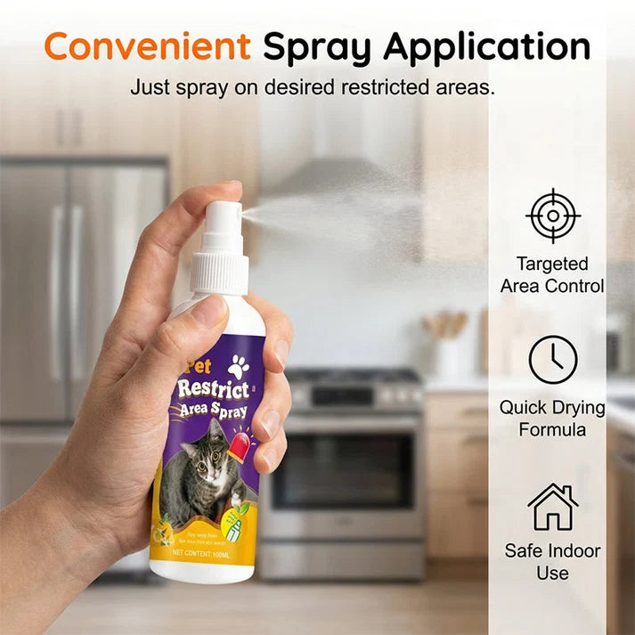 Pet Boundary Spray – Citrus formula, safe around kids. Reusable, effective. Teach boundaries without stress