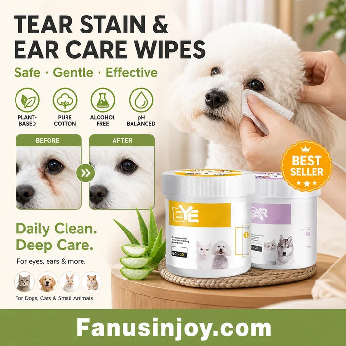 Natural Plant-Based Cleaning Wipes for Pet Eyes and Ears