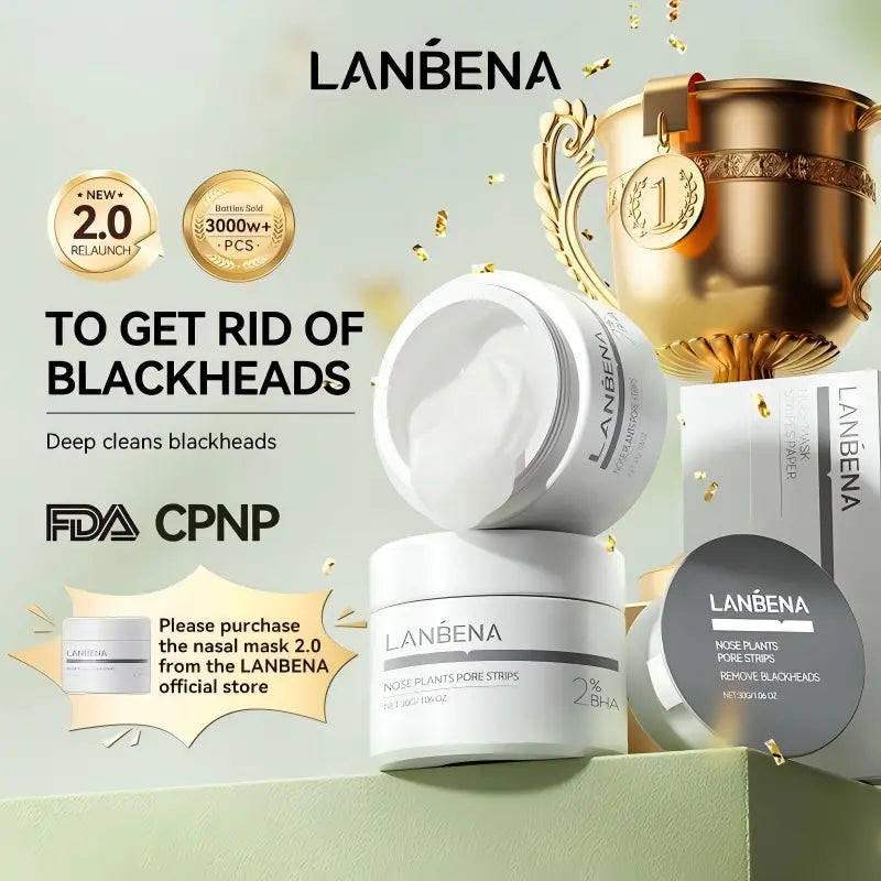 LANBENA Blackhead Remover Peel Off Mask V2.0 with 60 Sheets Paper Strip