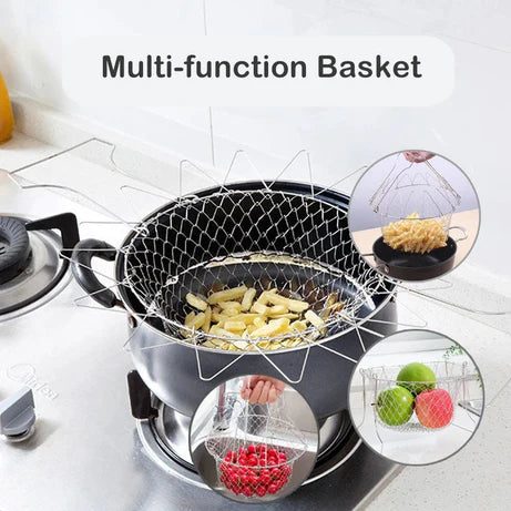 High-Quality Stainless Steel Foldable Chef Basket
