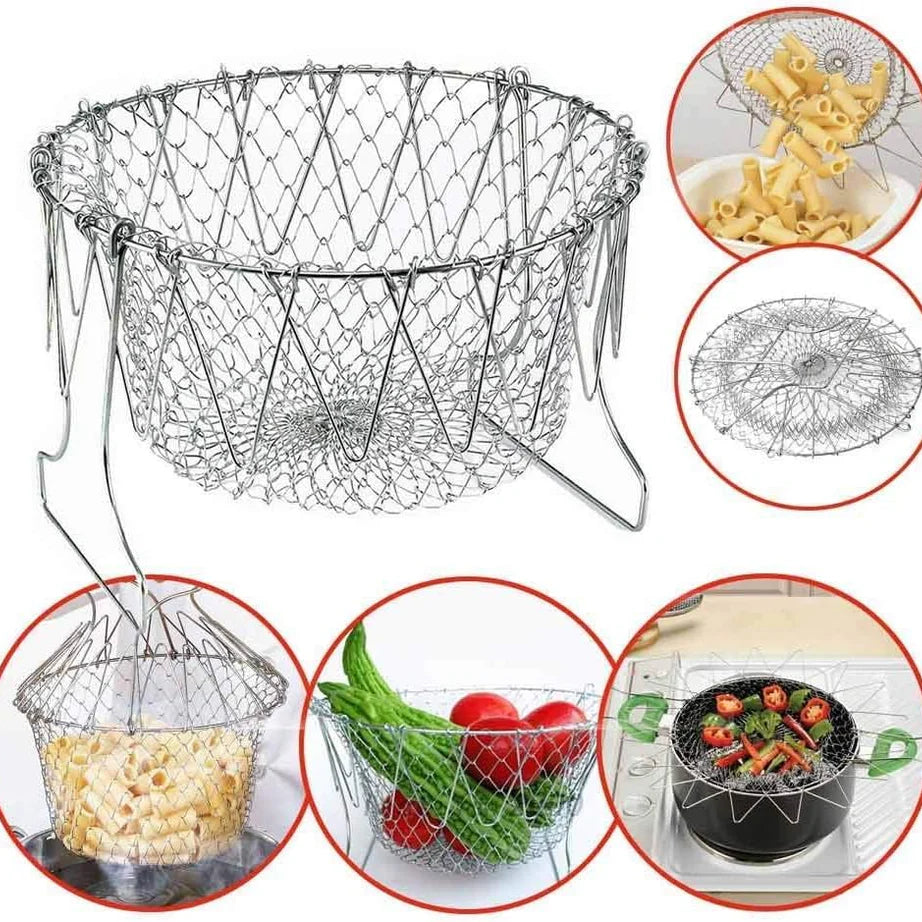 High-Quality Stainless Steel Foldable Chef Basket