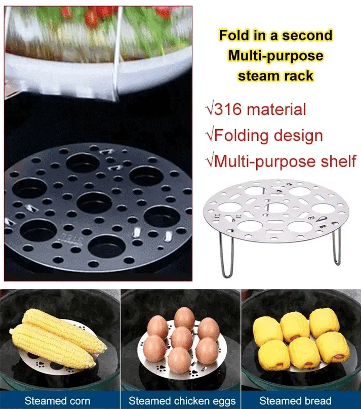 High foot multi-purpose thickened stainless steel steaming rack