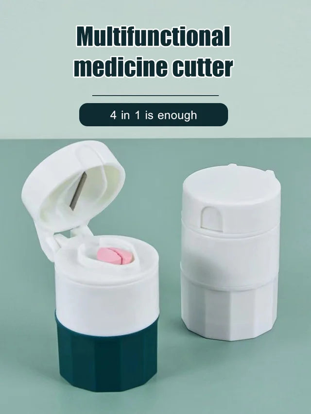 Portable 4-in-1 medicine grinder