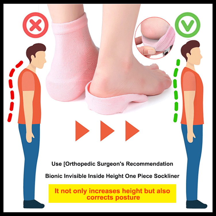 Bionic invisible height-enhancing socks