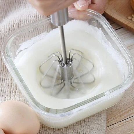 🔥🔥SEMI Automatic Stainless Steel Hand Pressure Rotating Whisk Mixer Egg Beater