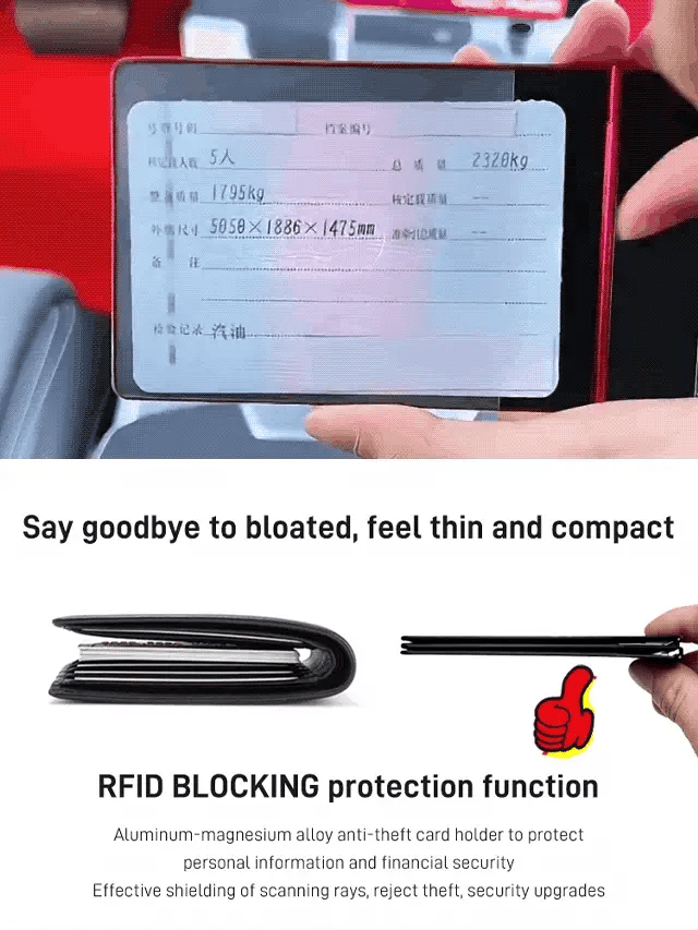 [Hot style ultra-thin] Aluminum alloy car logo engraved card holder