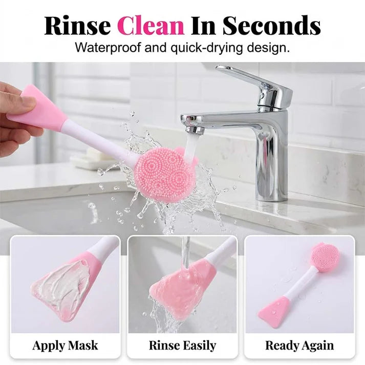 Dual-Ended Silicone Face Mask Applicator Brush