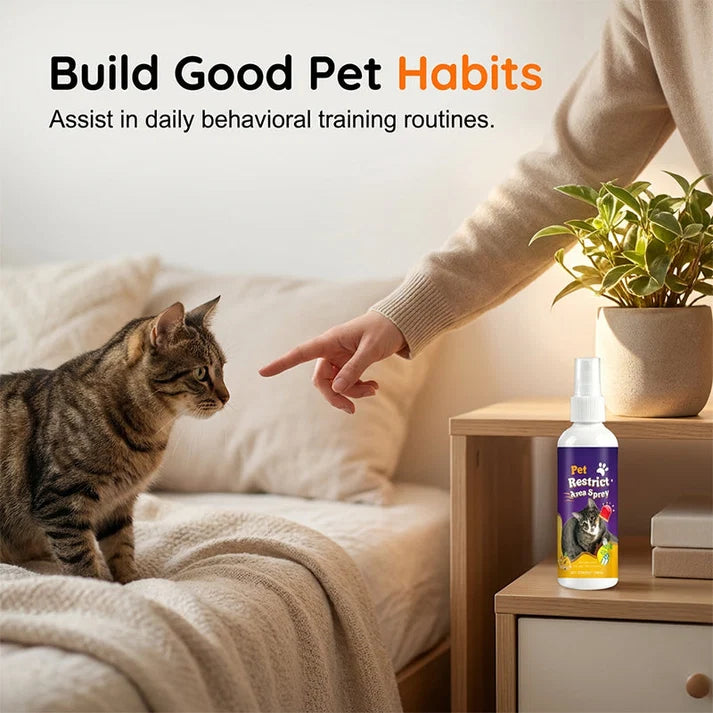 Pet Boundary Spray – Citrus formula, safe around kids. Reusable, effective. Teach boundaries without stress