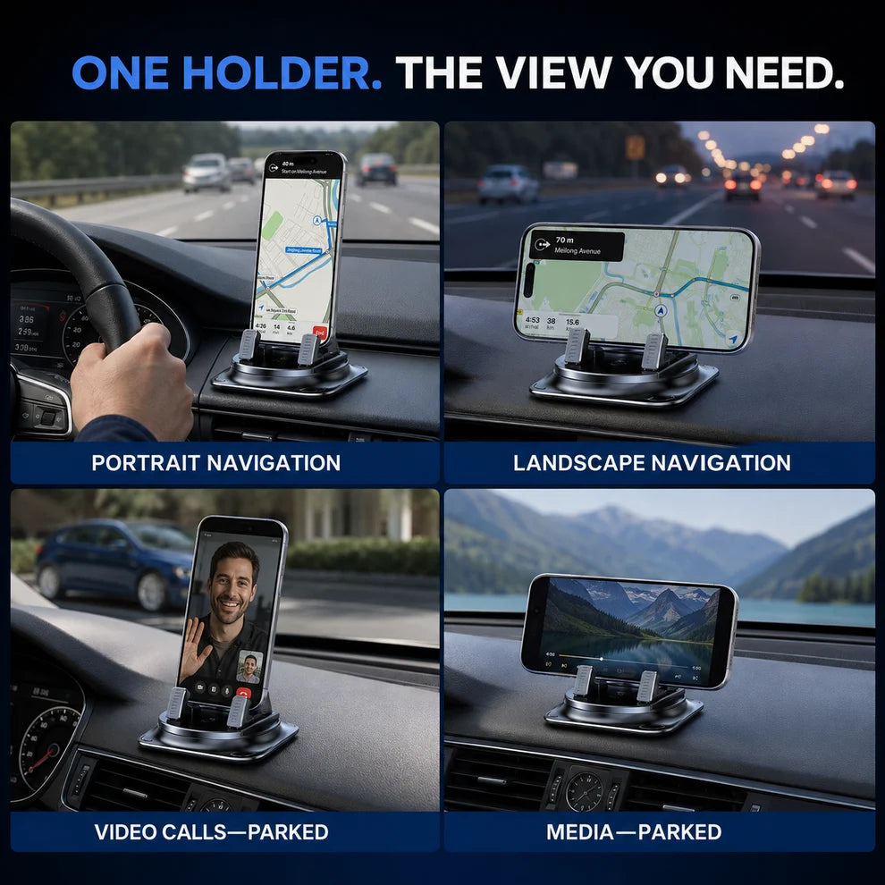 360° Rotating Dashboard Phone Holder | Anti-Slip Base