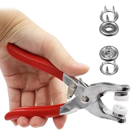 Full Body Metal Snap Button Set with Hand Pressure Plier Button Press Tool