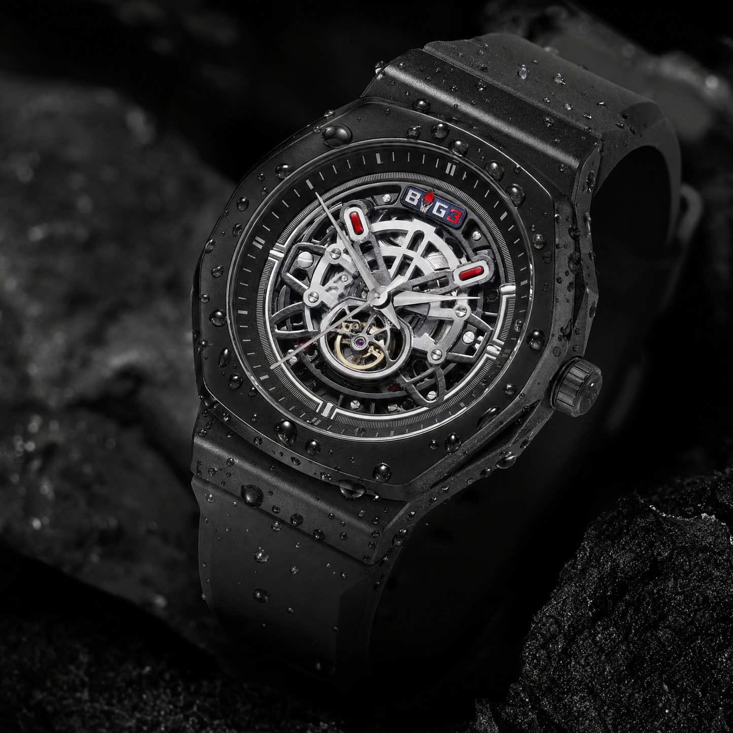 BIG3 Quartz Watch - Japanese Precision Urban Skeleton Aesthetic