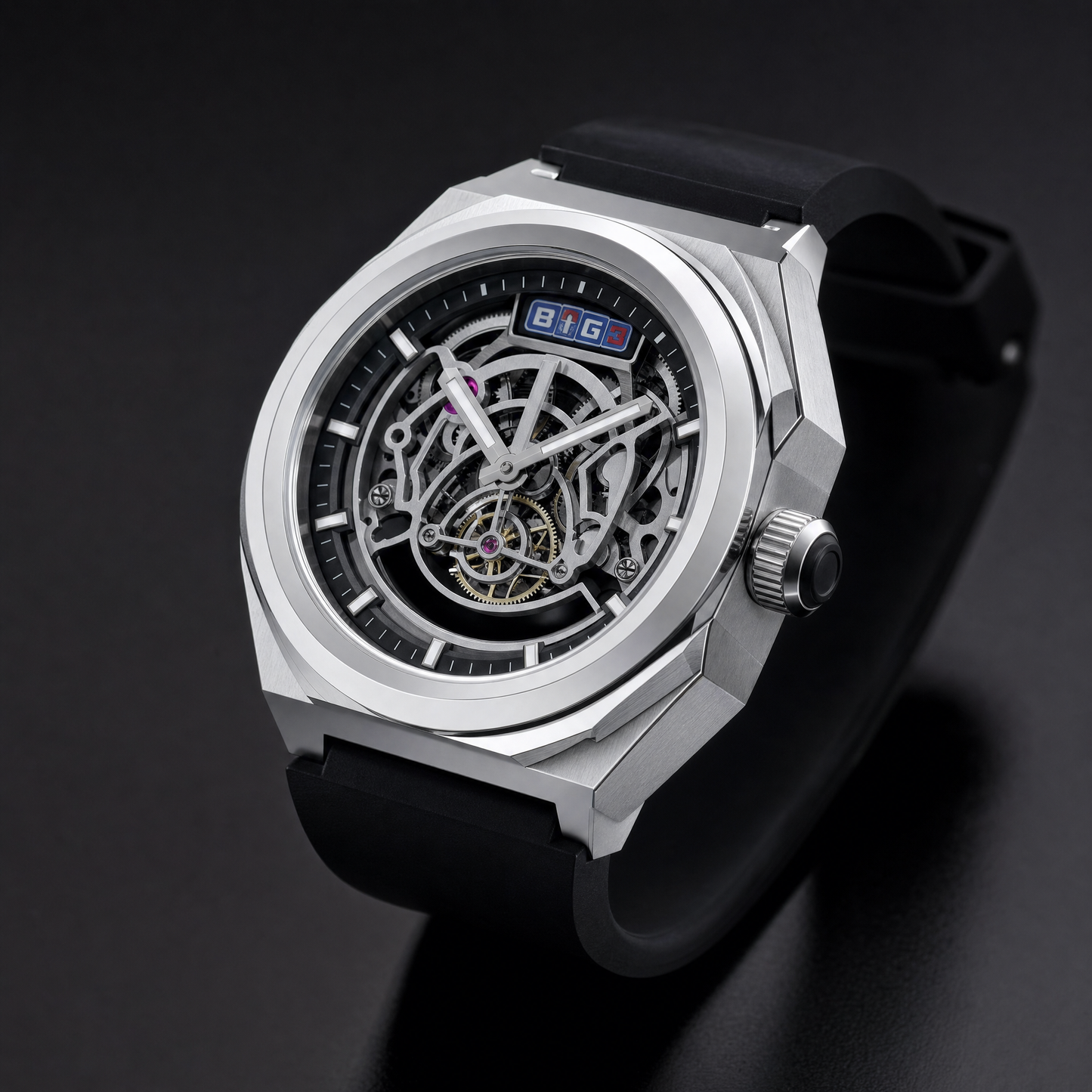 BIG3 Quartz Watch - Japanese Precision Urban Skeleton Aesthetic