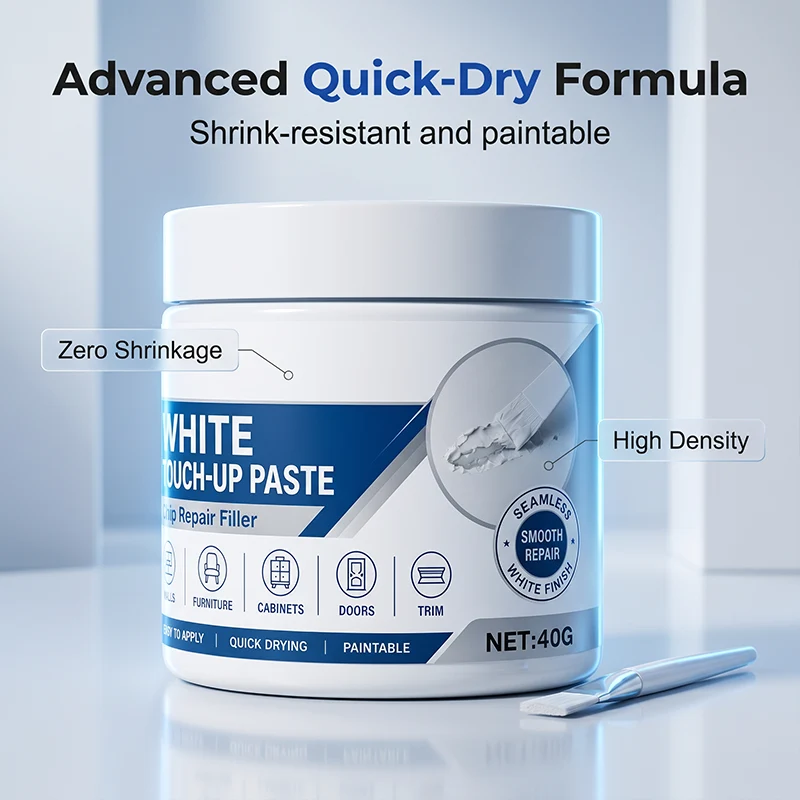 White Furniture Touch-Up Paste with Brush