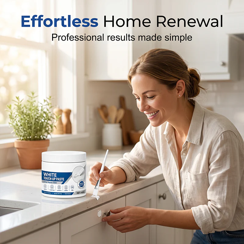 White Furniture Touch-Up Paste with Brush