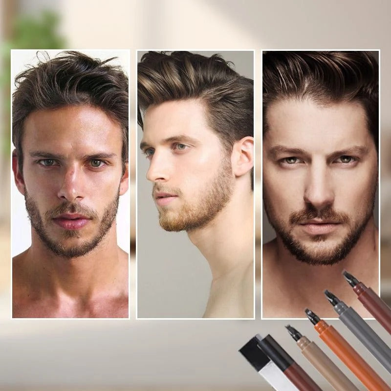 Waterproof Eyebrow & Beard Pen – 4-in-1 Tips, Long-Lasting & Precise